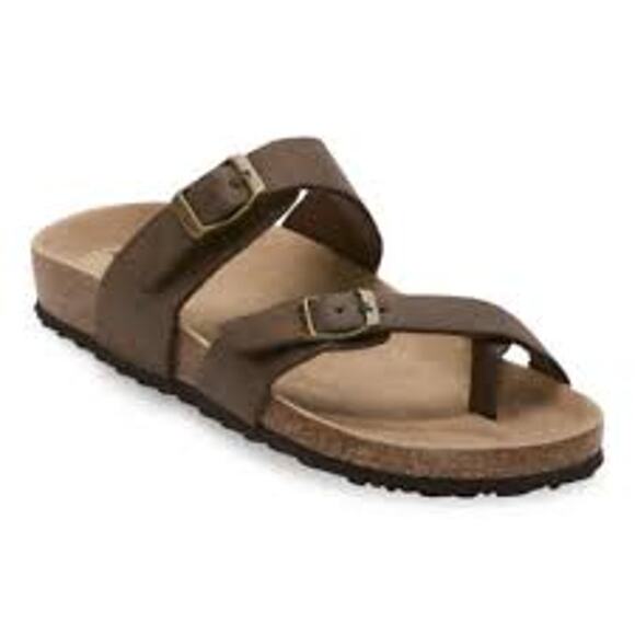Arizona Fairhaven Adjustable Strap Footbed Sandals Brown Women Size 7M GUC - Picture 1 of 7